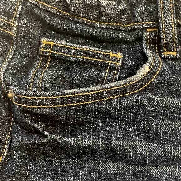 Mossimo High waisted denim jeans shorts fringe Junior women’s size 1 - Picture 2 of 11